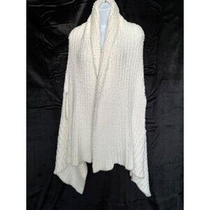 women’s off white, soft open front shawl handkerchief style, arm holes, one size